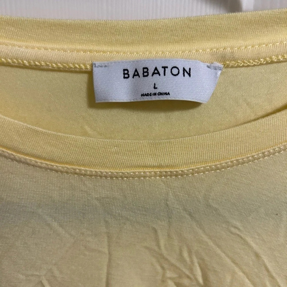 Aritizia Babaton Softest Yellow Everyday Cropped Tee Size Large NWT - Picture 3 of 5